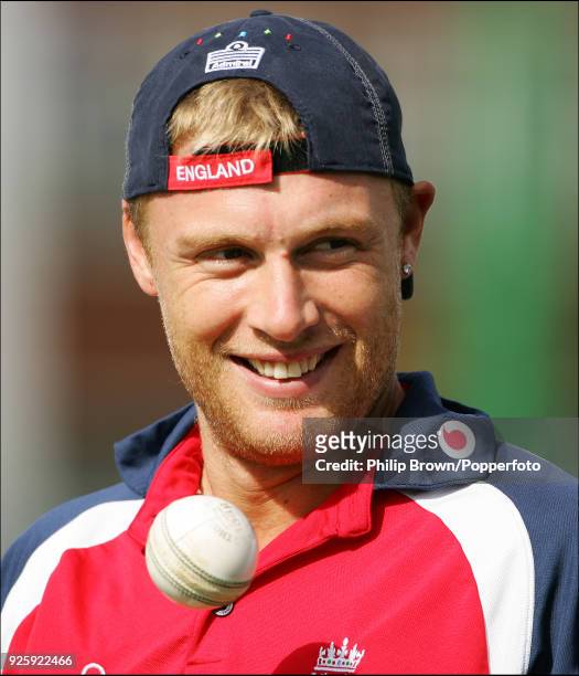 Andrew Flintoff of England during a training session before the 4th NatWest Series One Day International between England and India at Old Trafford,...