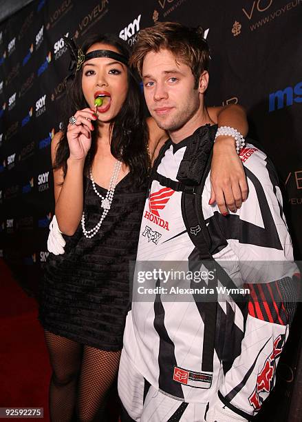 Actor Shaun Sipos and Stephanie Stevenson arrive at Heidi Klum�s 10th Annual Halloween Party Presented by MSN and SKYY Vodka held at the Voyeur on...