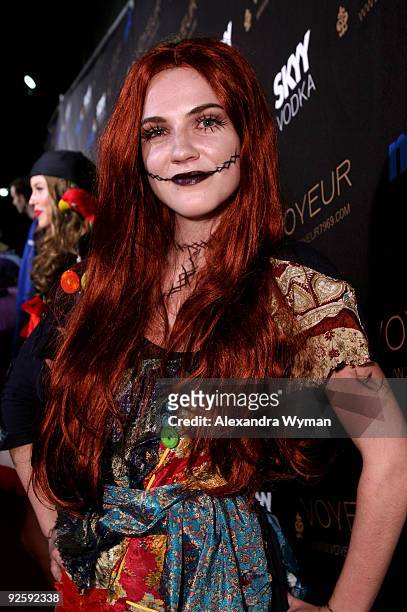 Actress Sara Canning arrives at Heidi Klum's 10th Annual Halloween Party Presented by MSN and SKYY Vodka held at the Voyeur on October 31, 2009 in...
