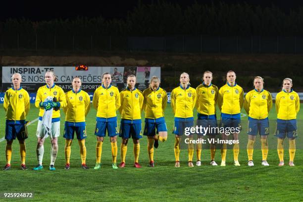 Caroline Seger of Sweden women, goalkeeper Hedvig Lindahl of Sweden women, Jonna Andersson of Sweden women, Linda Sembrant of Sweden women, Hanna...