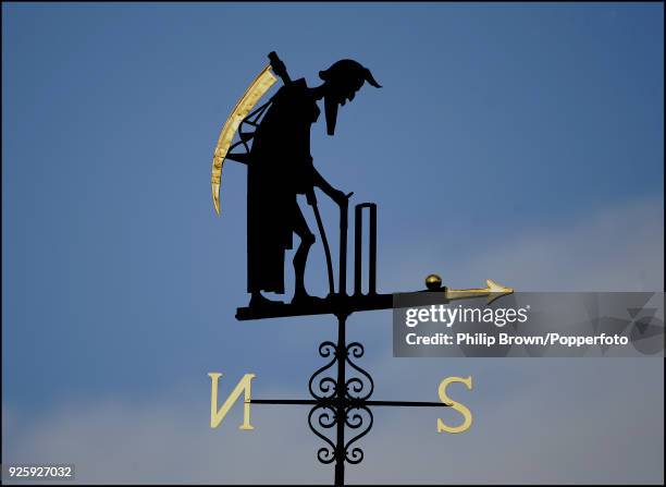 The Father Time weathervane during the 1st NatWest Series One Day International between England and West Indies at Lord's Cricket Ground, London, 1st...