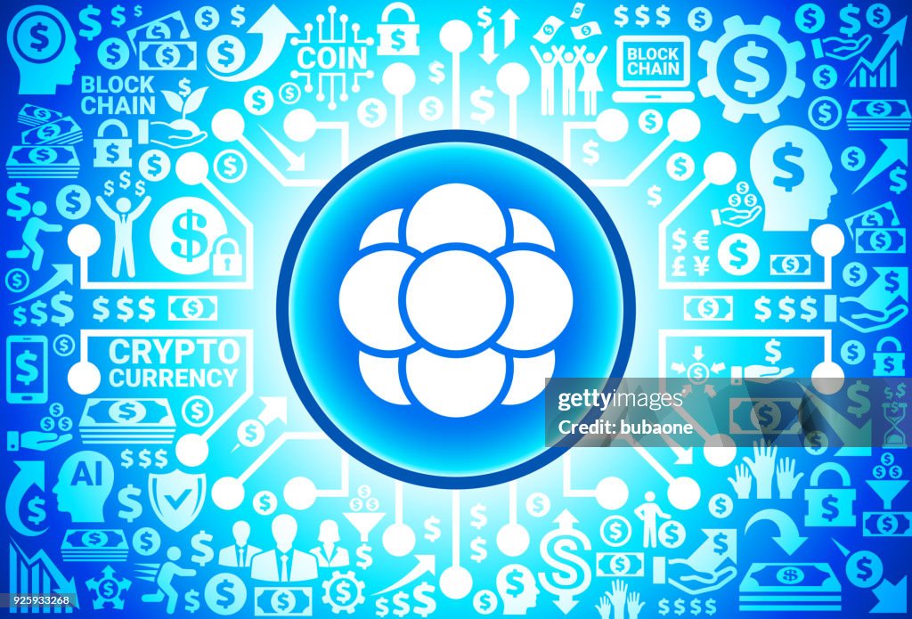 Cell Growth Icon on Money and Cryptocurrency Background