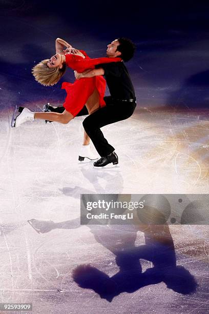 Ice dancing gold medalists Tanith Belbin and Benjamin Agosto of USA perform during the Cup of China ISU Grand Prix of Figure Skating 2009 at Beijing...