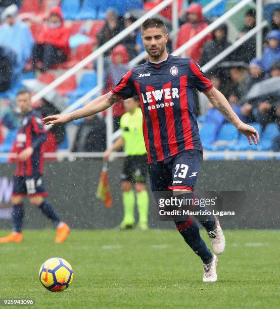 Marco Capuano of Crotone during the serie A match between FC Crotone and Spal at Stadio Comunale Ezio Scida on February 25, 2018 in Crotone, Italy.
