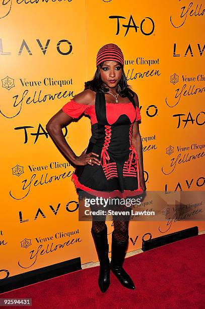 Actress Rutina Wesley from the television series "True Blood" arrives at Veuve Clicquot's Yelloween at TAO Nightclub at the Venetian Resort Hotel...