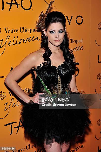 Actress Ashley Greene from the "Twilight" movie series arrives at Veuve Clicquot's Yelloween at TAO Nightclub at the Venetian Resort Hotel Casino...