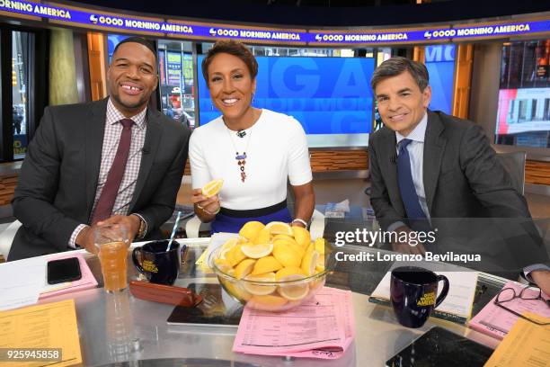 Co-hosts participate in the Lemons for Leukemia Challenge today, Thursday, March 1, 2018 on Walt Disney Television via Getty Images's "Good Morning...