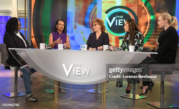 Guest co-host, Condoleezza Rice and guest, Representative Adam Schiff appeared today, Thursday, March 1, 2018 on Walt Disney Television via Getty...