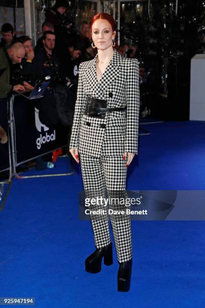 Jess Glynne attends The Global Awards 2018 at Eventim Apollo, Hammersmith on March 1, 2018 in London, England.