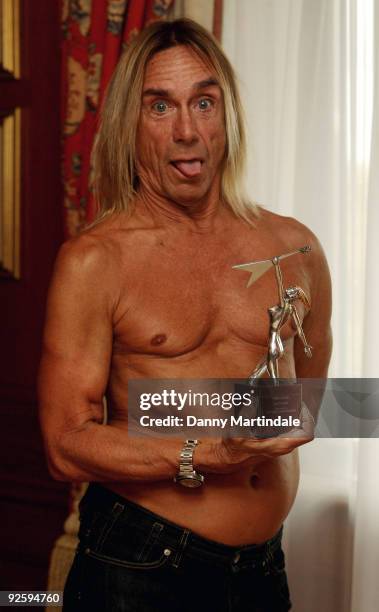 Iggy Pop receives the Classic Rock Living Legend Award at The Dorchester Hotel on November 1, 2009 in London, England.