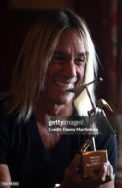 Iggy Pop receives the Classic Rock Living Legend Award at The Dorchester Hotel on November 1, 2009 in London, England.