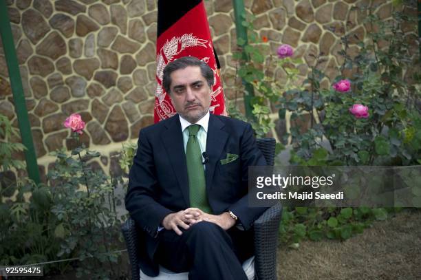 Afghan opposition candidate Abdullah Abdullah attends a press conference on November 1, 2009 in Kabul, Afghanistan. Abdullah announced that he would...