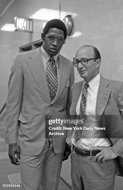 Willis Reed with lawyer, Stanley Arkin, at Queens court.