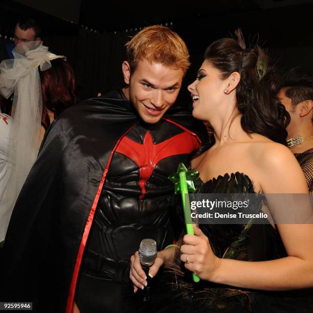 Kellan Lutz and Ashley Greene attend TAO Nightclub at the Venetian on October 31, 2009 in Las Vegas, Nevada.