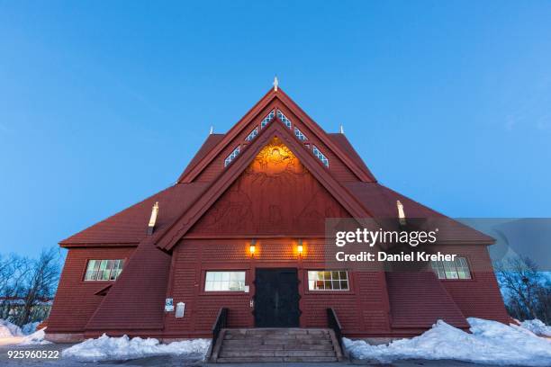kiruna church, kiruna kyrka, lapland, northern sweden, sweden - kyrka imagens e fotografias de stock
