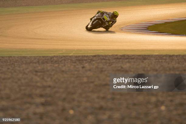 Alvaro Bautista of Spain and Angel Nieto Team rounds the bend during the MotoGP Testing - Qatar at Losail Circuit on March 1, 2018 in Doha, Qatar.