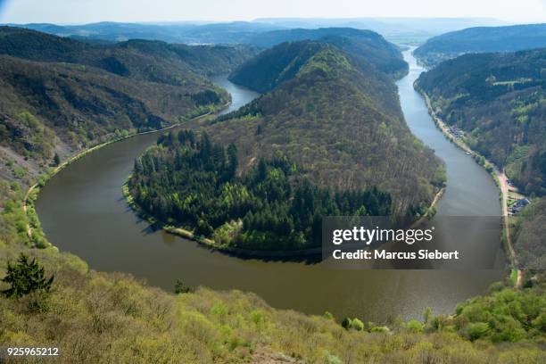 big saar loop, near mettlach, saarland, germany - mettlach stock pictures, royalty-free photos & images