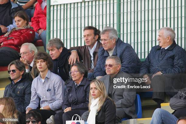 The president of Cagliari Calcio Massimo Cellino watchs the mathc during the Serie A match between Cagliari and Atalanta BC at Stadio Sant'Elia on...