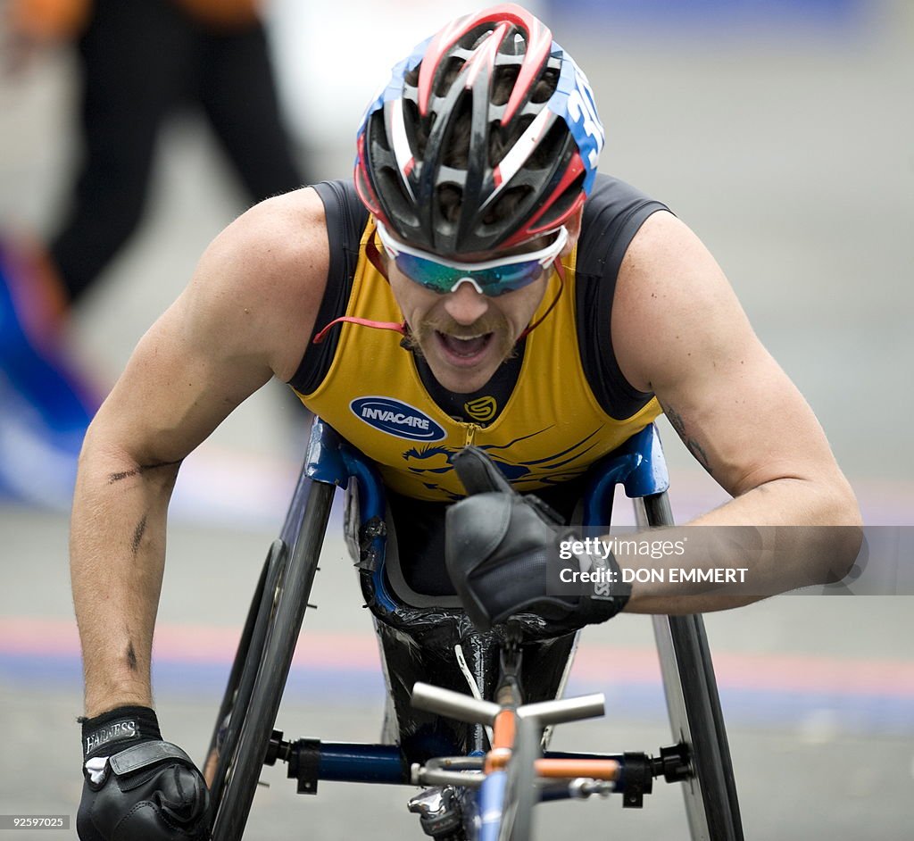 Kurt Fearnley of Australia gives a thumb