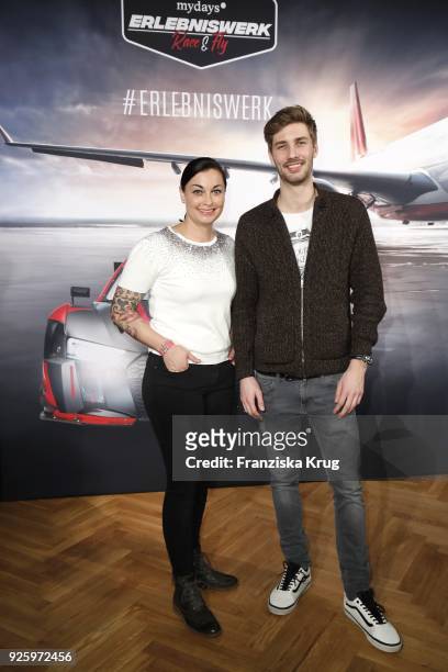 Lina van de Mars and Ferdinand Stuck during the mydays Erlebniswerk opening on March 1, 2018 in Berlin, Germany.