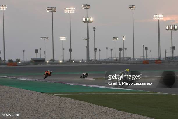 Alvaro Bautista of Spain and Angel Nieto Team leads the field during the MotoGP Testing - Qatar at Losail Circuit on March 1, 2018 in Doha, Qatar.