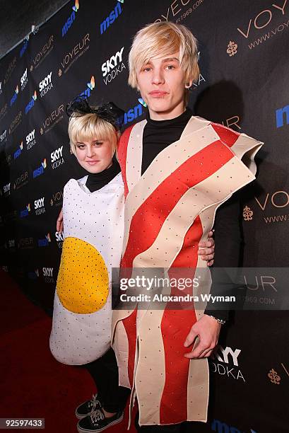Personality Kelly Osbourne and DJ Luke Worrall arrive at Heidi Klum�s 10th Annual Halloween Party Presented by MSN and SKYY Vodka held at the Voyeur...