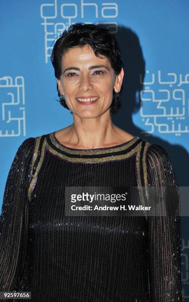 Actress Hiam Abbass attends the DTFF Closing Night Ceremony at the Museum of Islamic Art during the 2009 Doha Tribeca Film Festival on November 1,...