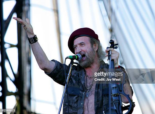 Sergey Ryabtsev of Gogol Bordello performs at the 2009 Voodoo Experience at City Park on October 31, 2009 in New Orleans, Louisiana.