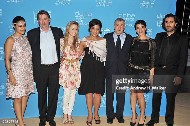 Actress Yasmine Al Masri, CCO of Tribeca Enterprises Geoff Gilmore, Executive Director of the Doha Tribeca Film Festival Amanda Palmer, director...