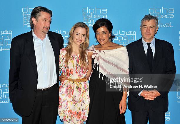 Of Tribeca Enterprises Geoff Gilmore, Executive Director of the Doha Tribeca Film Festival Amanda Palmer, Director Najwa Najjar and Tribeca Film...