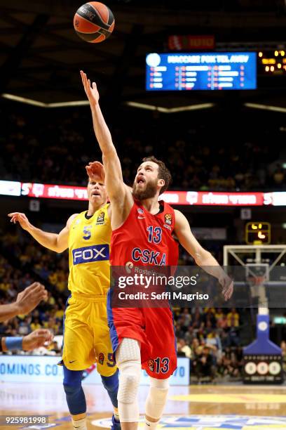 Sergio Rodriguez, #13 of CSKA Moscow in action during the 2017/2018 Turkish Airlines EuroLeague Regular Season Round 24 game between Maccabi Fox Tel...