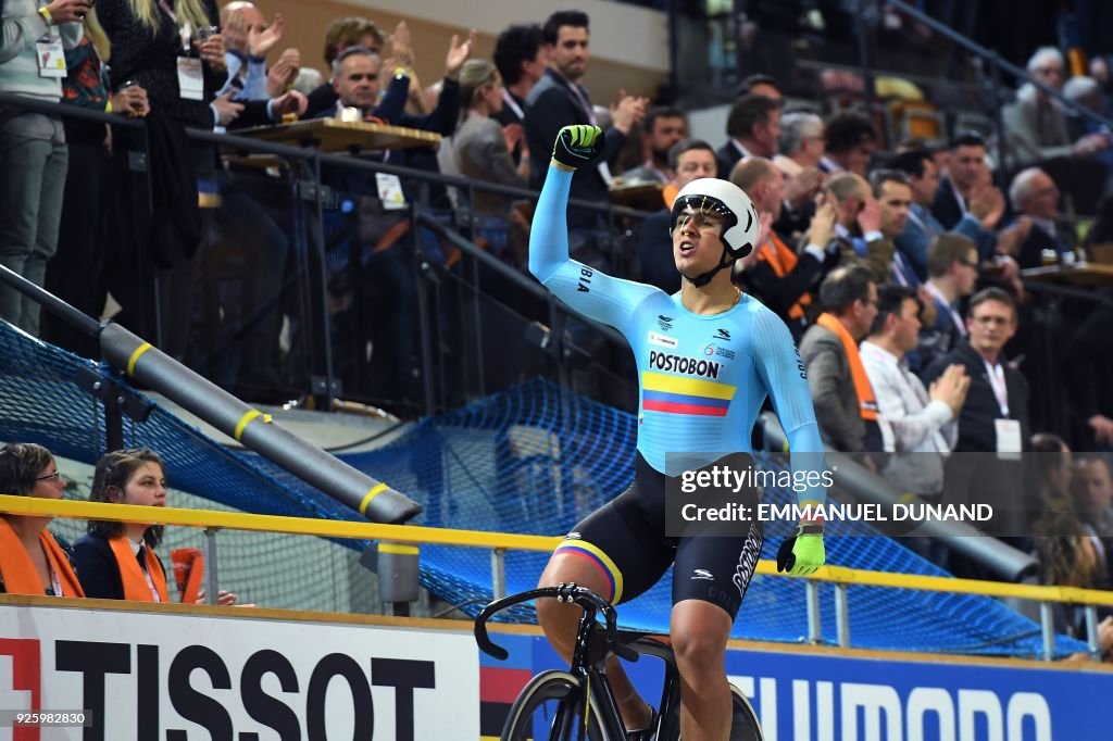 Colombia's Fabian Hernando Puerta Zapata celebrates after winning the ...