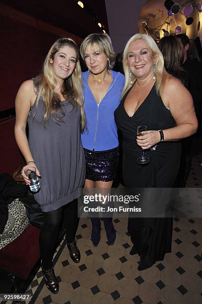 Saskia Kurer, Penny Smith and Vanessa Feltz attend the PINKTOBER Women Of Rock Charity Concert at the Royal Albert Hall on November 1, 2009 in...