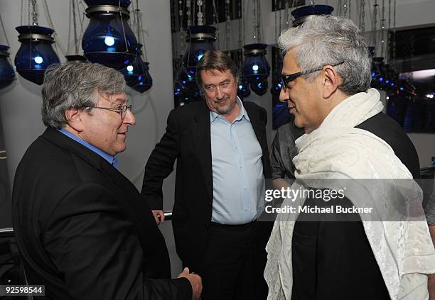 Of Tribeca Enterprises Geoff Gilmore and filmmaker Elia Suleiman attend the DTFF Closing Party at the W Hotel Doha during the 2009 Doha Tribeca Film...