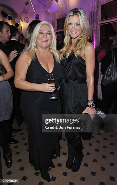 Vanessa Feltz and Caprice Bourret attend the PINKTOBER Women Of Rock Charity Concert at the Royal Albert Hall on November 1, 2009 in London, England.