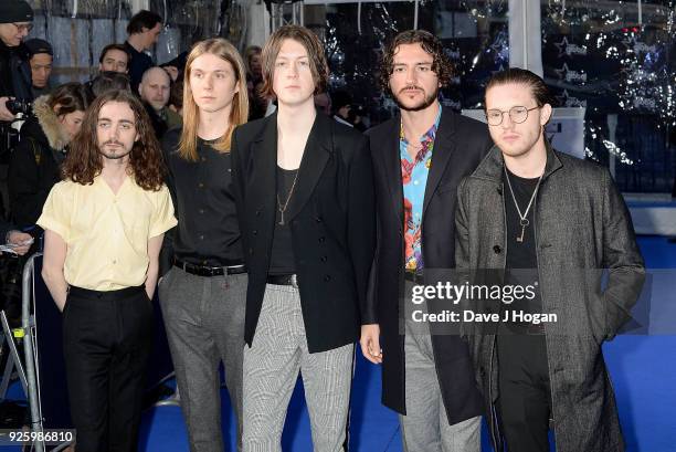 Josh Dewhurst, Myles Kellock, Tom Ogden and Joe Donovan of Blossoms attend The Global Awards, a brand new awards show hosted by Global, the Media &...