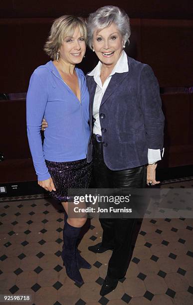 Penny Smith and Angela Rippon attend the PINKTOBER Women Of Rock Charity Concert at the Royal Albert Hall on November 1, 2009 in London, England.