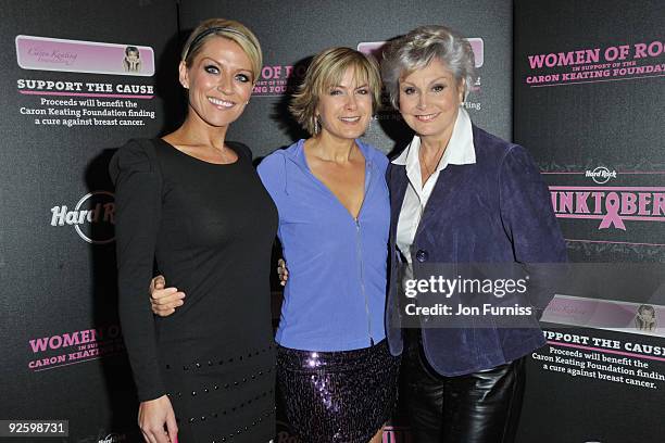 Zoe Lucker, Penny Smith and Angela Rippon attend the PINKTOBER Women Of Rock Charity Concert at the Royal Albert Hall on November 1, 2009 in London,...