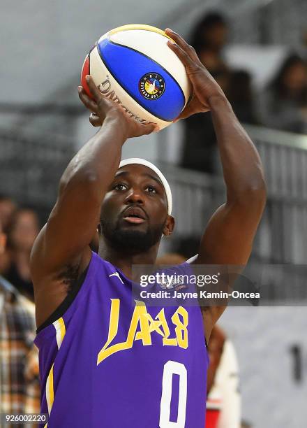 American professional boxer Terence Crawford plays in the the 2018 NBA All-Star Game Celebrity Game at Los Angeles Convention Center on February 16,...