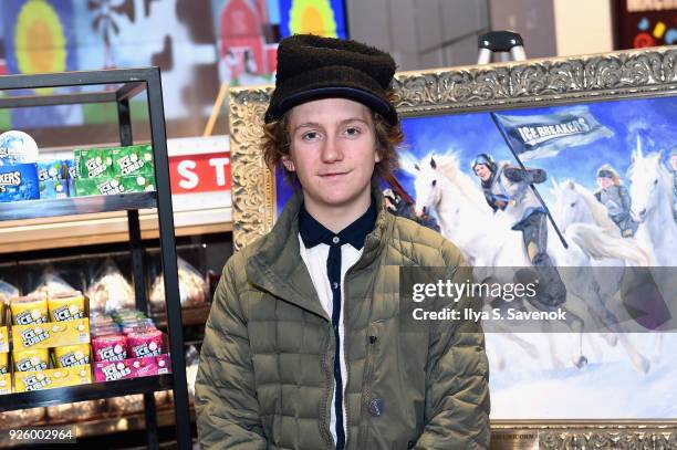 Olympic Gold Medalist Red Gerard visits Hershey's Chocolate World during Ice Breakers Team Unicorn First Day Back on March 1, 2018 in New York City.