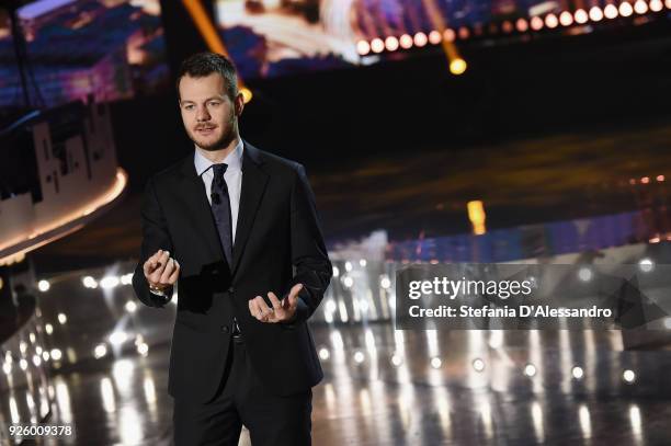 Tv host Alessandro Cattelan attends 'E Poi C'e' Cattelan Tv Show' on March 1, 2018 in Milan, Italy.