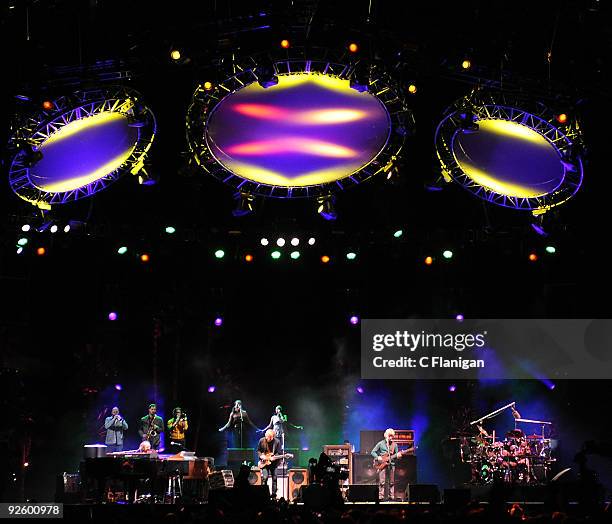 Keyboardist Page McConnell, Guitarist/Vocalist Trey Anastasio, Bassist Mike Gordon and Drummer Jon Fishman of Phish perform with Vocalist Sharon...