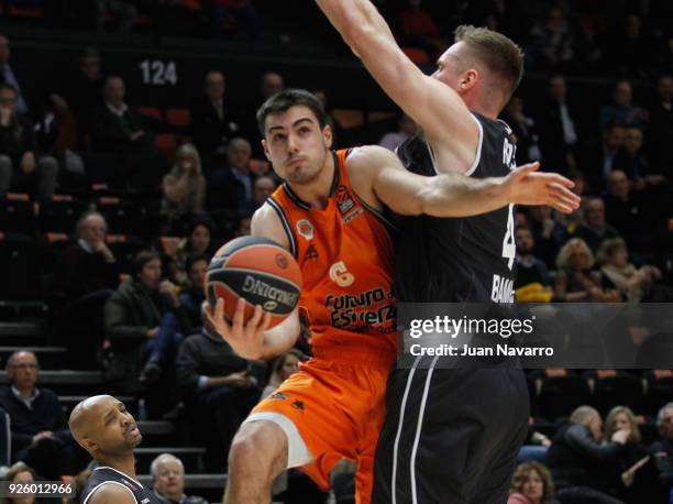 Alberto Abalde, #6 of Valencia Basket in action during the 2017/2018 Turkish Airlines EuroLeague Regular Season Round 24 game between Valencia Basket...