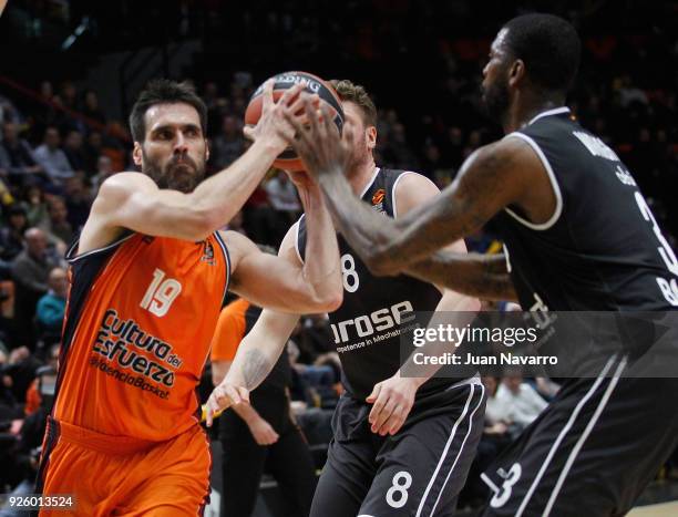 Fernando San Emeterio, #19 of Valencia Basket in action during the 2017/2018 Turkish Airlines EuroLeague Regular Season Round 24 game between...