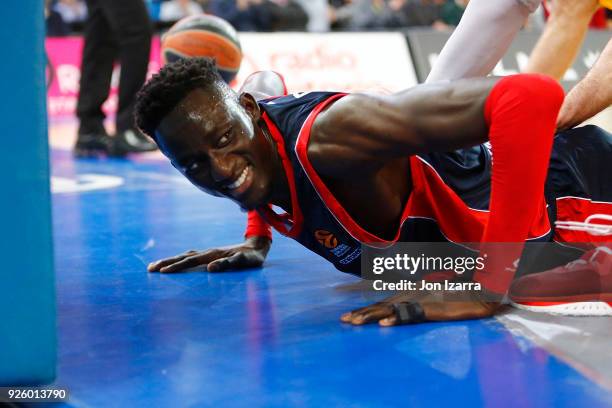 Ilimane Diop, #12 of Baskonia Vitoria Gasteiz in action during the 2017/2018 Turkish Airlines EuroLeague Regular Season Round 24 game between...