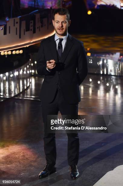 Tv host Alessandro Cattelan attends 'E Poi C'e' Cattelan Tv Show' on March 1, 2018 in Milan, Italy.