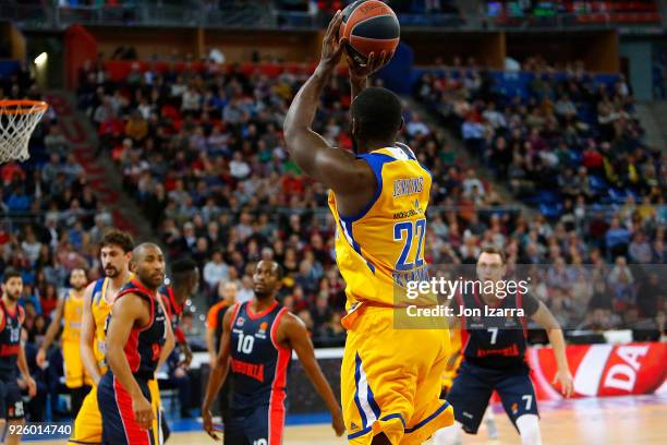 Charles Jenkins, #22 of Khimki Moscow Region in action during the 2017/2018 Turkish Airlines EuroLeague Regular Season Round 24 game between Baskonia...