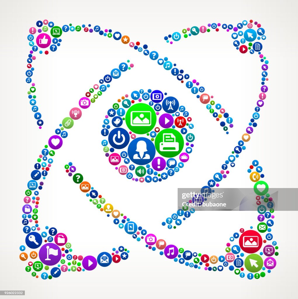 Atom Internet Communication Technology Icon Pattern
