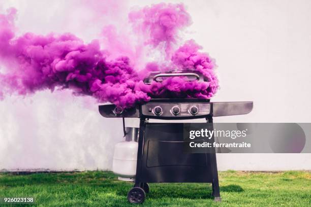 smoking barbecue - summer grilling stock pictures, royalty-free photos & images