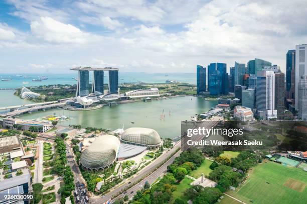 singapore skyline - singapore skyline stockfoto's en -beelden